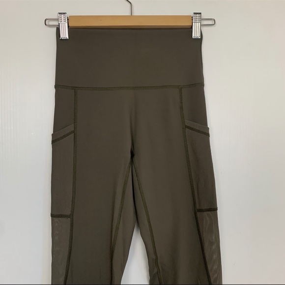 Aerie Offline Goals High Waisted Pocket Dark Green Full Length Leggings - Picture 7 of 15
